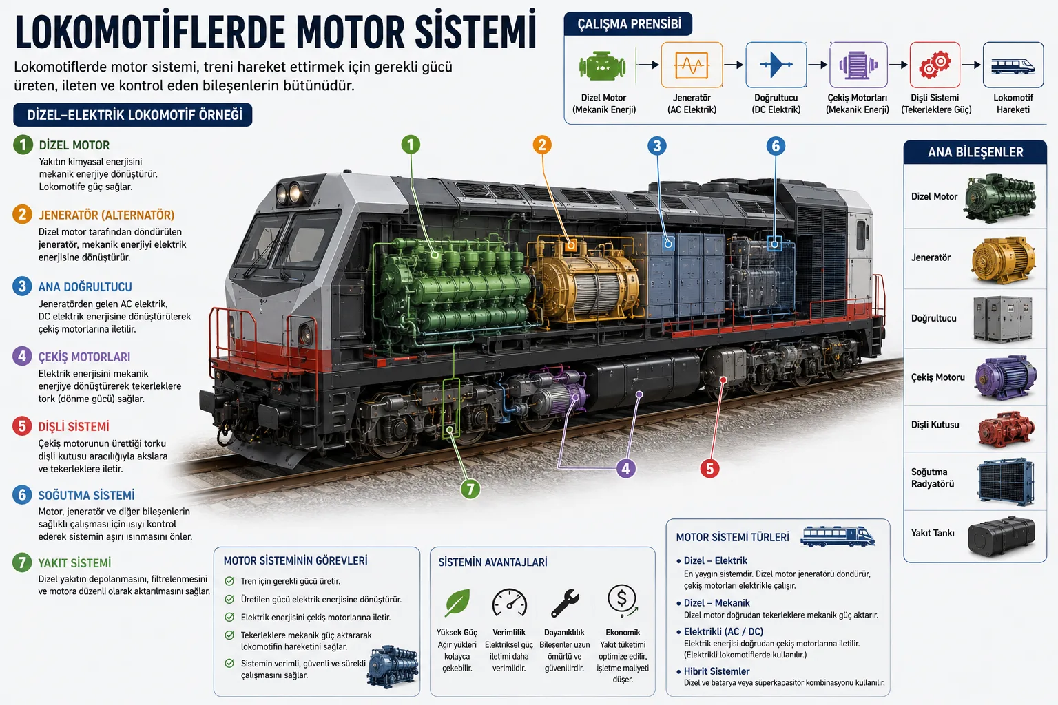 Lokomotiflerde Motor Sistemi